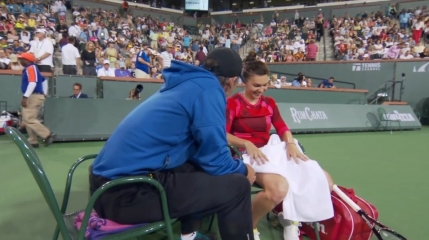 Simona Halep si Darren Cahill au avut momentul lor in timpul meciului cu Serena Williams