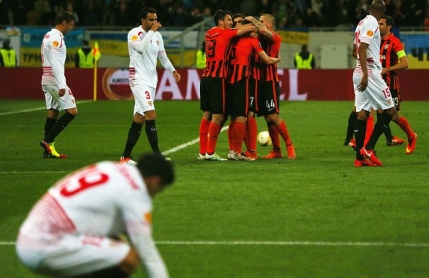 Sahtior egalata de Sevilla din penalty. Echipa lui Mircea Lucescu obligata sa castige returul