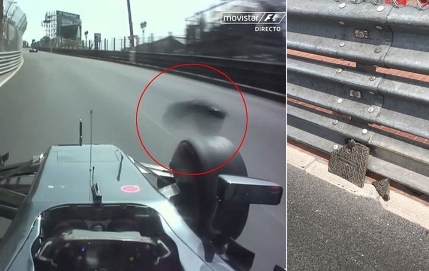 Jenson Button, aproape sa fie lovit de un capac de canal la Monaco