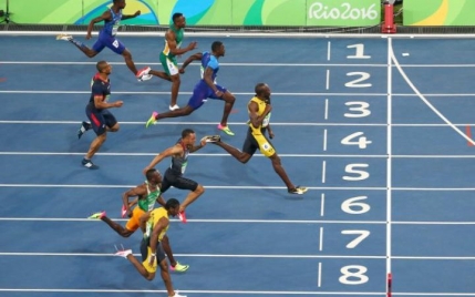 Usain Bolt, campion olimpic la 100m