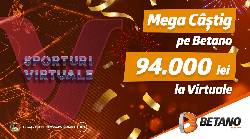 Mega câștig pe Betano: aproape 100.000 de lei la Virtuale!