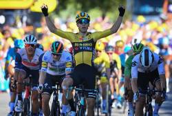 Belgianul Wout van Aert a sprintat pentru victorie in etapa a 5-a din Turul Frantei