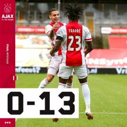 Rezultat ridicol in prima liga olandeza. Ajax castiga cu 13-0!