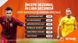 Start în Liga Secundă a României! Ce spun cotele Betano despre șansele celor de la CSA Steaua,U Cluj, Petrolul sau Hermannstadt