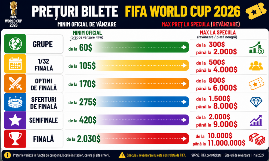 Preturi bilele cupa mondiala de fotbal